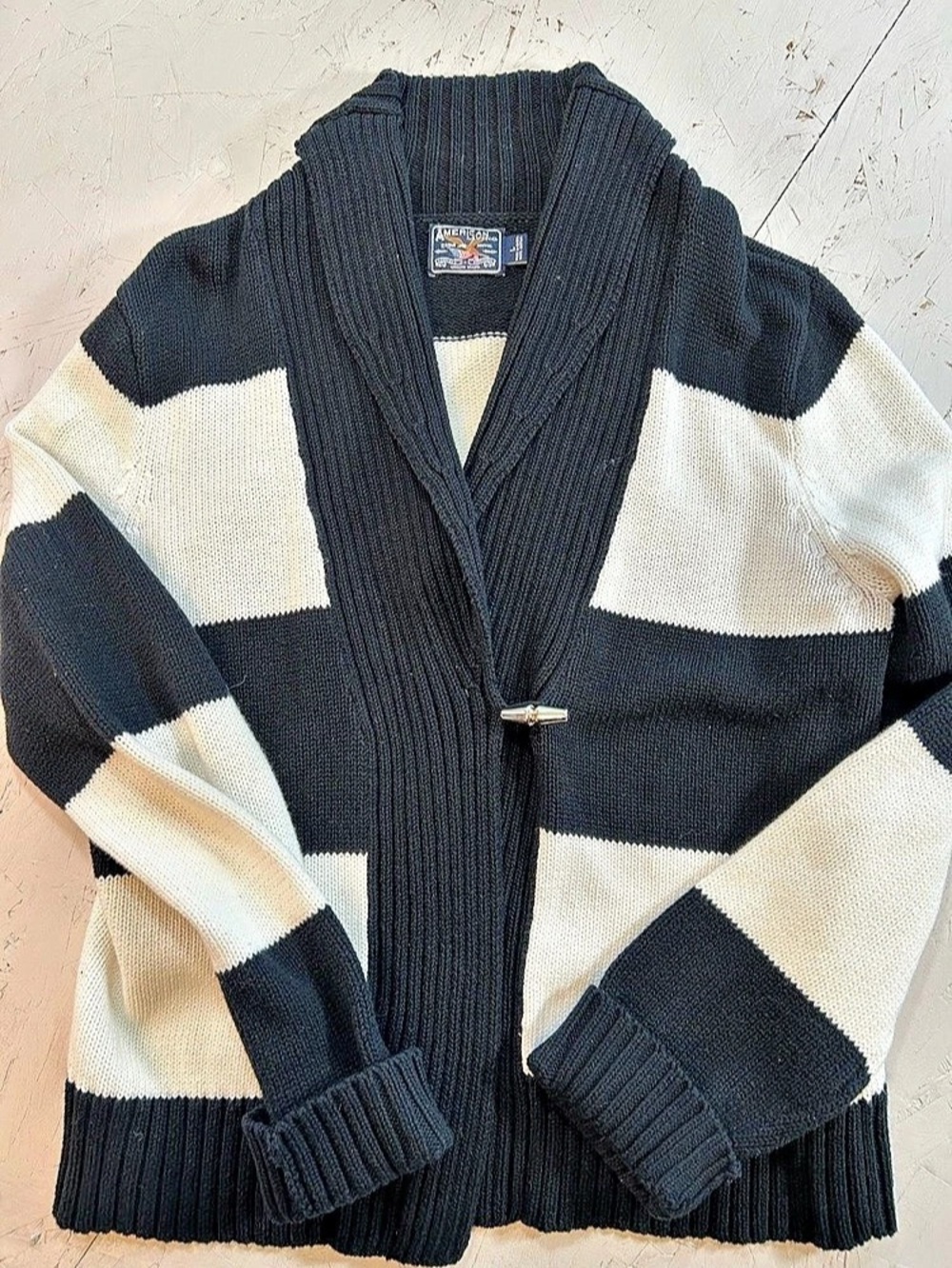 Nepal Color Block Cotton Cardigan Size Large